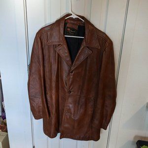 Men's leather coat, size large
